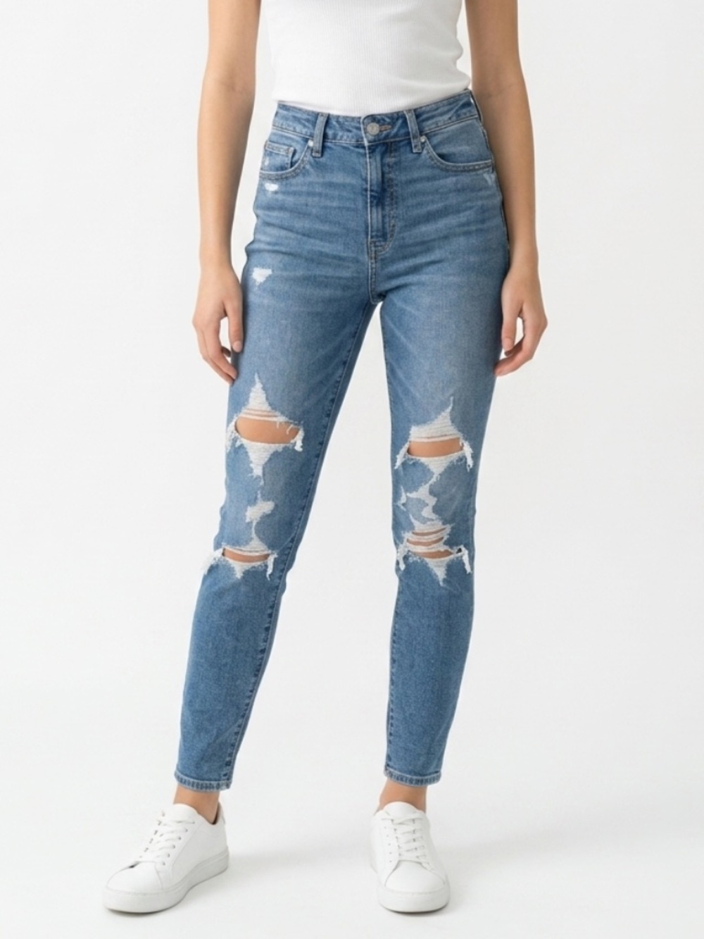 American Eagle • The Dream Jean Super Hi-Rise Jegging Distressed Size 10